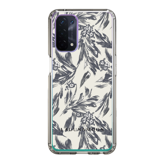 Slim Protection Case［ LAGUNAMOON - BotanicalJacquard - White×Black ］
