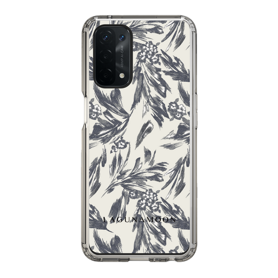 Slim Protection Case［ LAGUNAMOON - BotanicalJacquard - White×Black ］