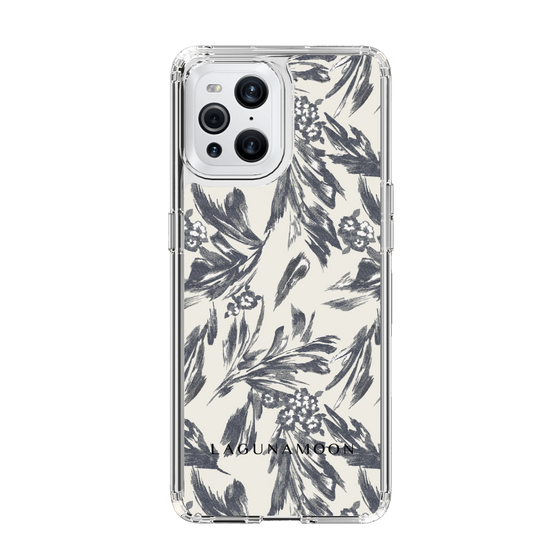 Slim Protection Case［ LAGUNAMOON - BotanicalJacquard - White×Black ］