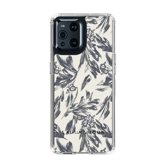Slim Protection Case［ LAGUNAMOON - BotanicalJacquard - White×Black ］