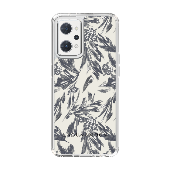 Slim Protection Case［ LAGUNAMOON - BotanicalJacquard - White×Black ］