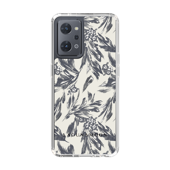 Slim Protection Case［ LAGUNAMOON - BotanicalJacquard - White×Black ］