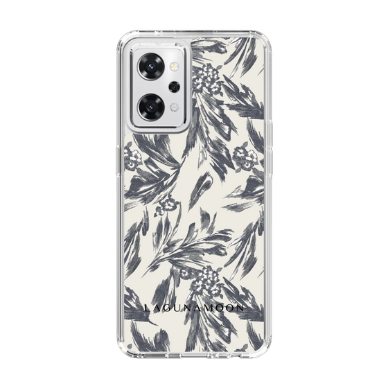 Slim Protection Case［ LAGUNAMOON - BotanicalJacquard - White×Black ］