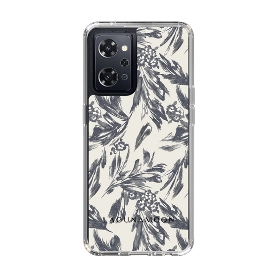 Slim Protection Case［ LAGUNAMOON - BotanicalJacquard - White×Black ］