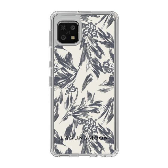 Slim Protection Case［ LAGUNAMOON - BotanicalJacquard - White×Black ］
