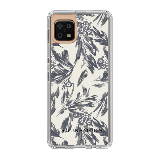 Slim Protection Case［ LAGUNAMOON - BotanicalJacquard - White×Black ］