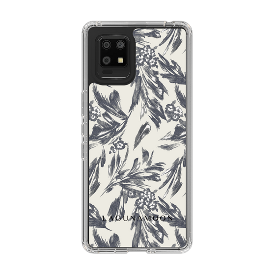 Slim Protection Case［ LAGUNAMOON - BotanicalJacquard - White×Black ］