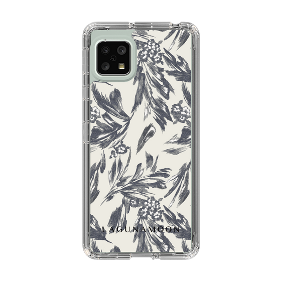 Slim Protection Case［ LAGUNAMOON - BotanicalJacquard - White×Black ］