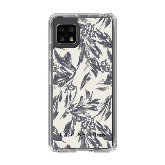 Slim Protection Case［ LAGUNAMOON - BotanicalJacquard - White×Black ］