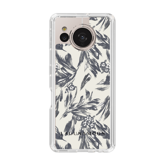 Slim Protection Case［ LAGUNAMOON - BotanicalJacquard - White×Black ］
