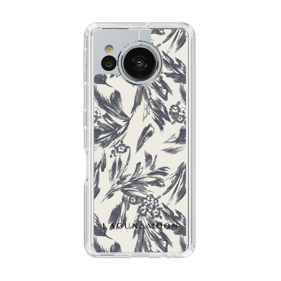 Slim Protection Case［ LAGUNAMOON - BotanicalJacquard - White×Black ］