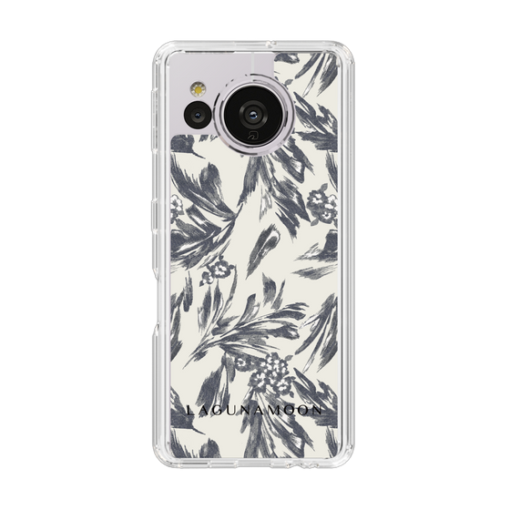 Slim Protection Case［ LAGUNAMOON - BotanicalJacquard - White×Black ］