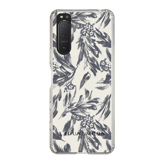 Slim Protection Case［ LAGUNAMOON - BotanicalJacquard - White×Black ］