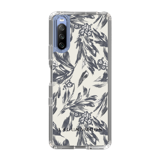 Slim Protection Case［ LAGUNAMOON - BotanicalJacquard - White×Black ］