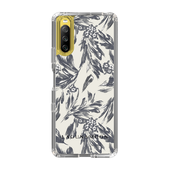 Slim Protection Case［ LAGUNAMOON - BotanicalJacquard - White×Black ］