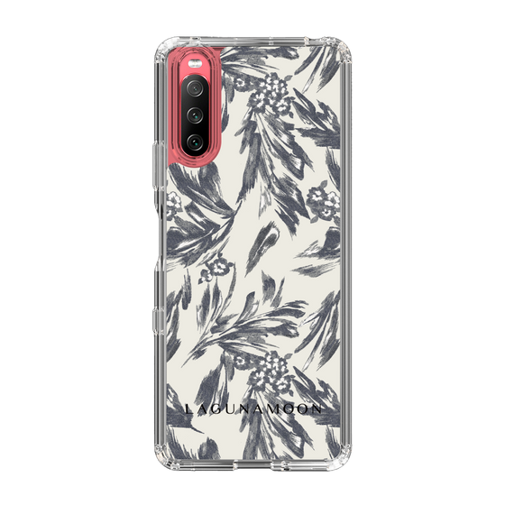 Slim Protection Case［ LAGUNAMOON - BotanicalJacquard - White×Black ］