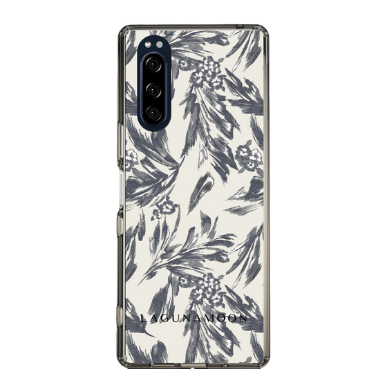 Slim Protection Case［ LAGUNAMOON - BotanicalJacquard - White×Black ］