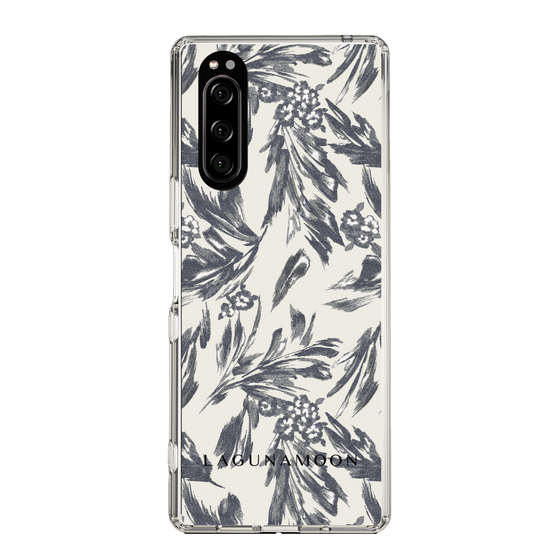 Slim Protection Case［ LAGUNAMOON - BotanicalJacquard - White×Black ］