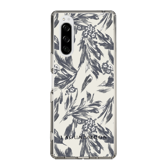 Slim Protection Case［ LAGUNAMOON - BotanicalJacquard - White×Black ］