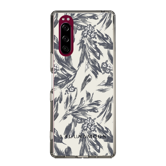 Slim Protection Case［ LAGUNAMOON - BotanicalJacquard - White×Black ］
