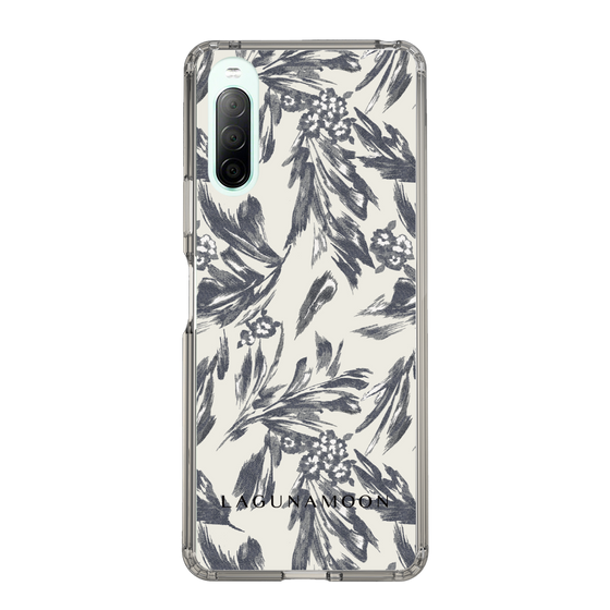 Slim Protection Case［ LAGUNAMOON - BotanicalJacquard - White×Black ］