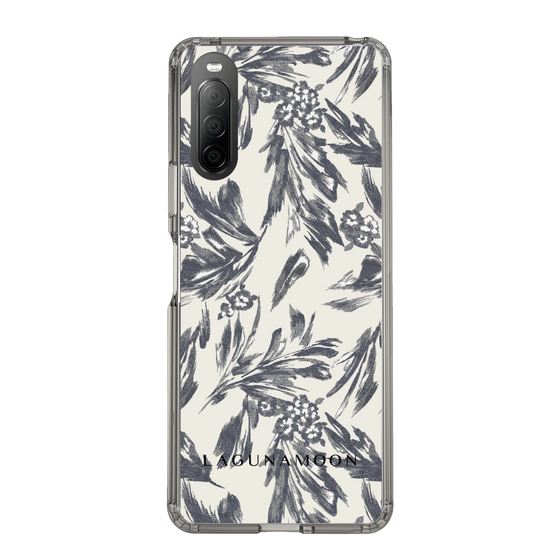 Slim Protection Case［ LAGUNAMOON - BotanicalJacquard - White×Black ］