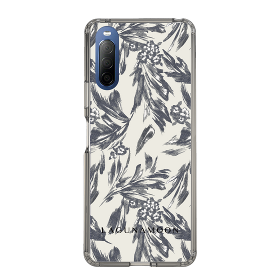 Slim Protection Case［ LAGUNAMOON - BotanicalJacquard - White×Black ］