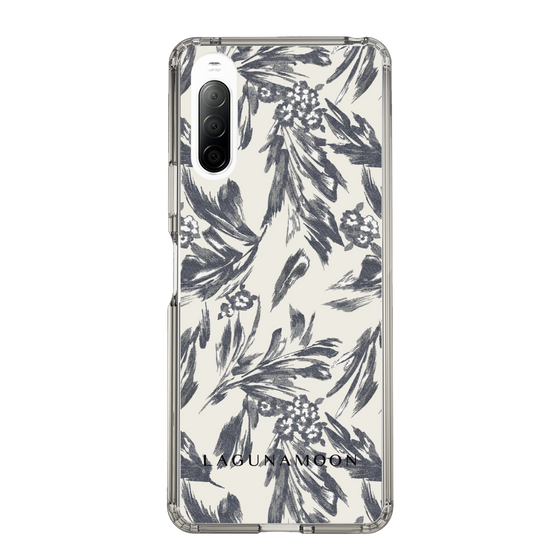 Slim Protection Case［ LAGUNAMOON - BotanicalJacquard - White×Black ］