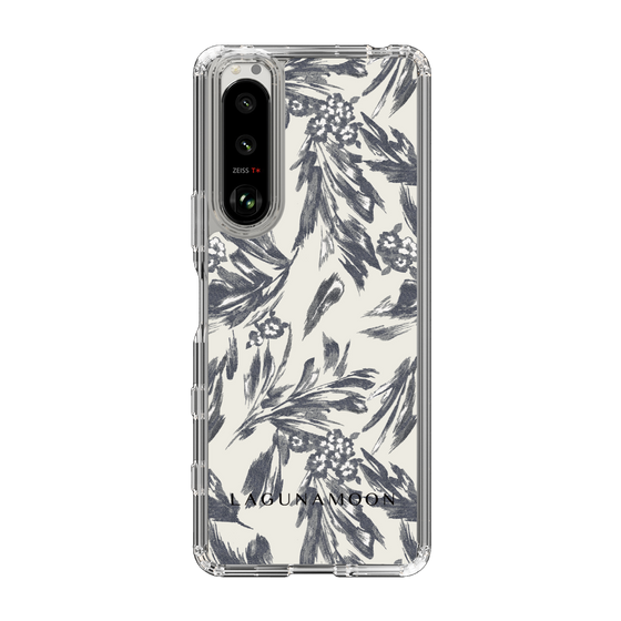 Slim Protection Case［ LAGUNAMOON - BotanicalJacquard - White×Black ］