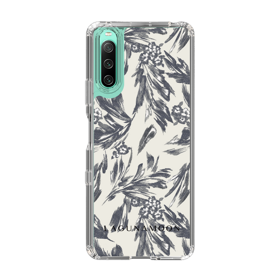 Slim Protection Case［ LAGUNAMOON - BotanicalJacquard - White×Black ］