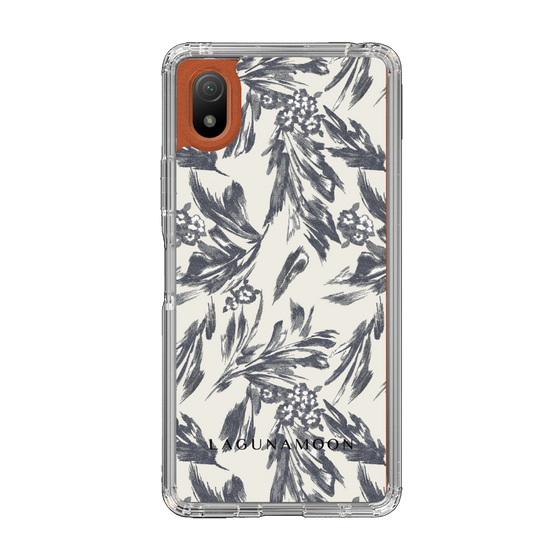 Slim Protection Case［ LAGUNAMOON - BotanicalJacquard - White×Black ］