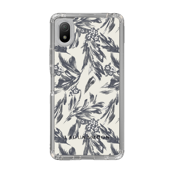Slim Protection Case［ LAGUNAMOON - BotanicalJacquard - White×Black ］