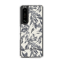 Slim Protection Case［ LAGUNAMOON - BotanicalJacquard - White×Black ］
