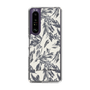 Slim Protection Case［ LAGUNAMOON - BotanicalJacquard - White×Black ］