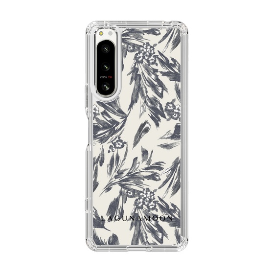 Slim Protection Case［ LAGUNAMOON - BotanicalJacquard - White×Black ］