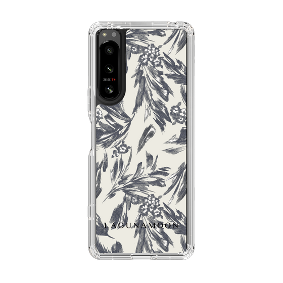 Slim Protection Case［ LAGUNAMOON - BotanicalJacquard - White×Black ］