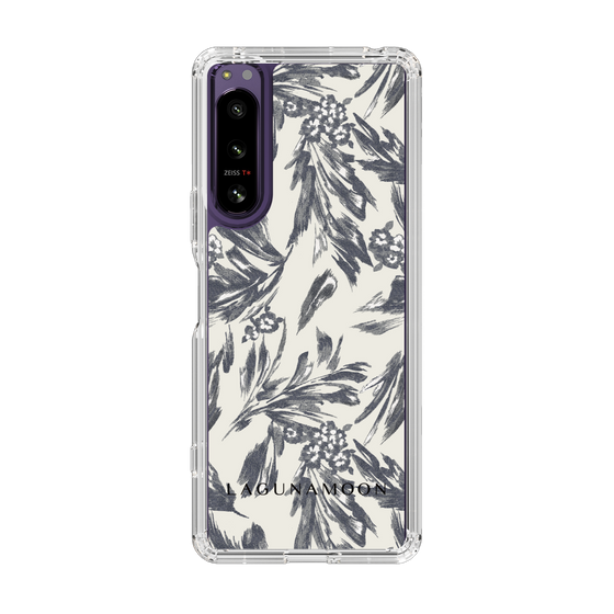 Slim Protection Case［ LAGUNAMOON - BotanicalJacquard - White×Black ］