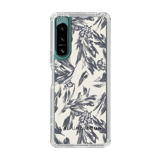 Slim Protection Case［ LAGUNAMOON - BotanicalJacquard - White×Black ］