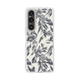Slim Protection Case［ LAGUNAMOON - BotanicalJacquard - White×Black ］