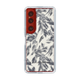 Slim Protection Case［ LAGUNAMOON - BotanicalJacquard - White×Black ］