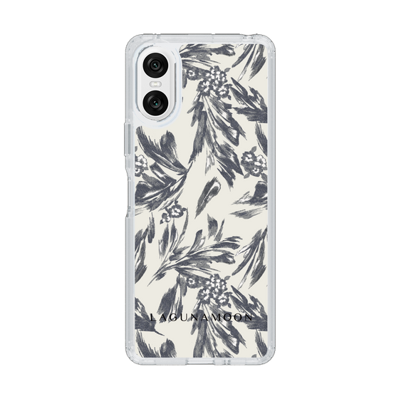 Slim Protection Case［ LAGUNAMOON - BotanicalJacquard - White×Black ］
