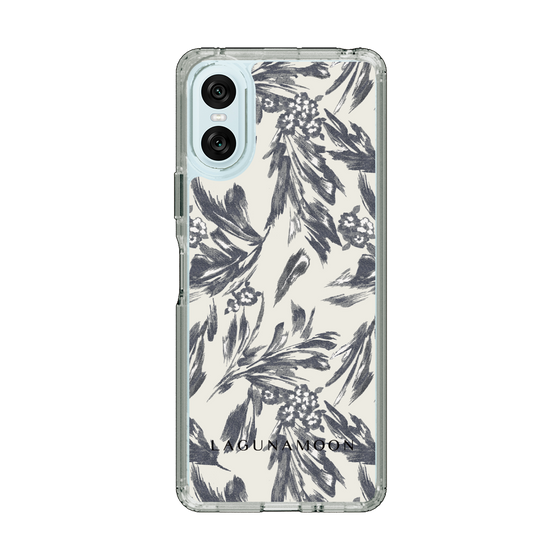 Slim Protection Case［ LAGUNAMOON - BotanicalJacquard - White×Black ］