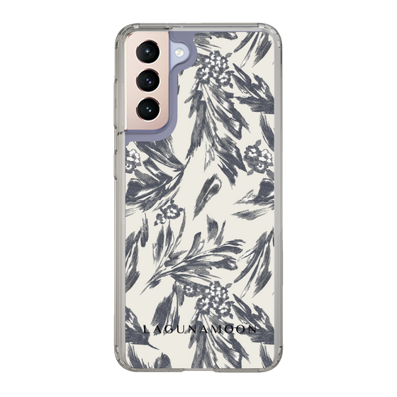 Slim Protection Case［ LAGUNAMOON - BotanicalJacquard - White×Black ］