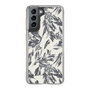Slim Protection Case［ LAGUNAMOON - BotanicalJacquard - White×Black ］