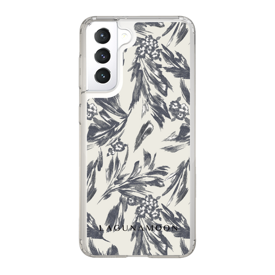 Slim Protection Case［ LAGUNAMOON - BotanicalJacquard - White×Black ］