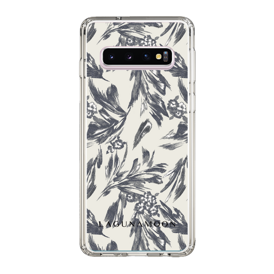 Slim Protection Case［ LAGUNAMOON - BotanicalJacquard - White×Black ］
