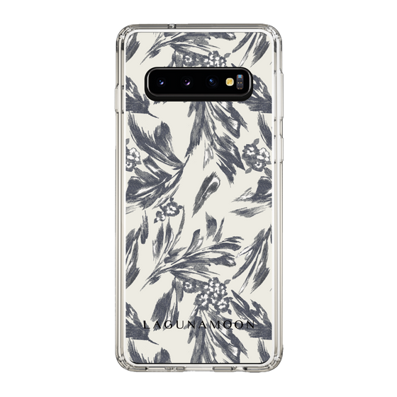 Slim Protection Case［ LAGUNAMOON - BotanicalJacquard - White×Black ］