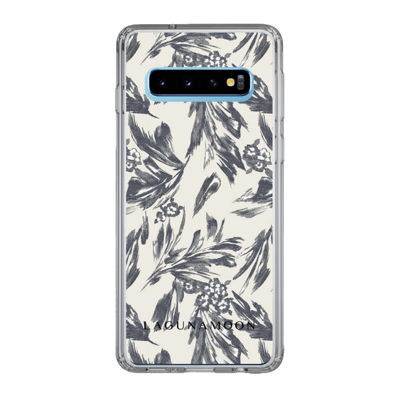 Slim Protection Case［ LAGUNAMOON - BotanicalJacquard - White×Black ］
