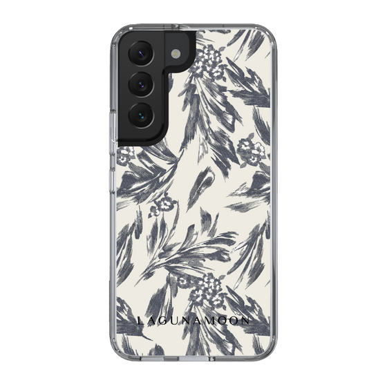 Slim Protection Case［ LAGUNAMOON - BotanicalJacquard - White×Black ］