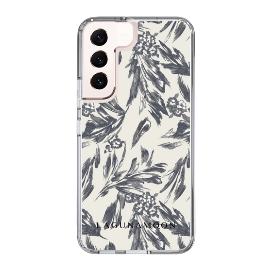 Slim Protection Case［ LAGUNAMOON - BotanicalJacquard - White×Black ］